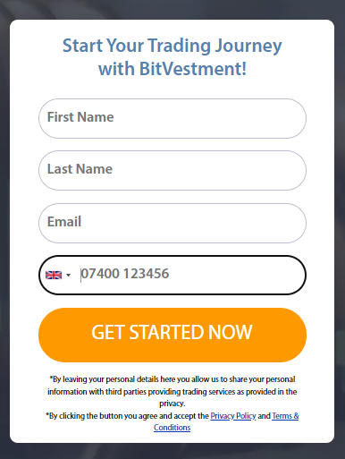 BitVestment registration